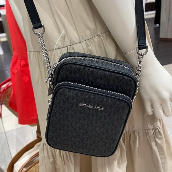 Michael Kors Jet Set Flight Crossbody Black NS - Picture 14 of 16